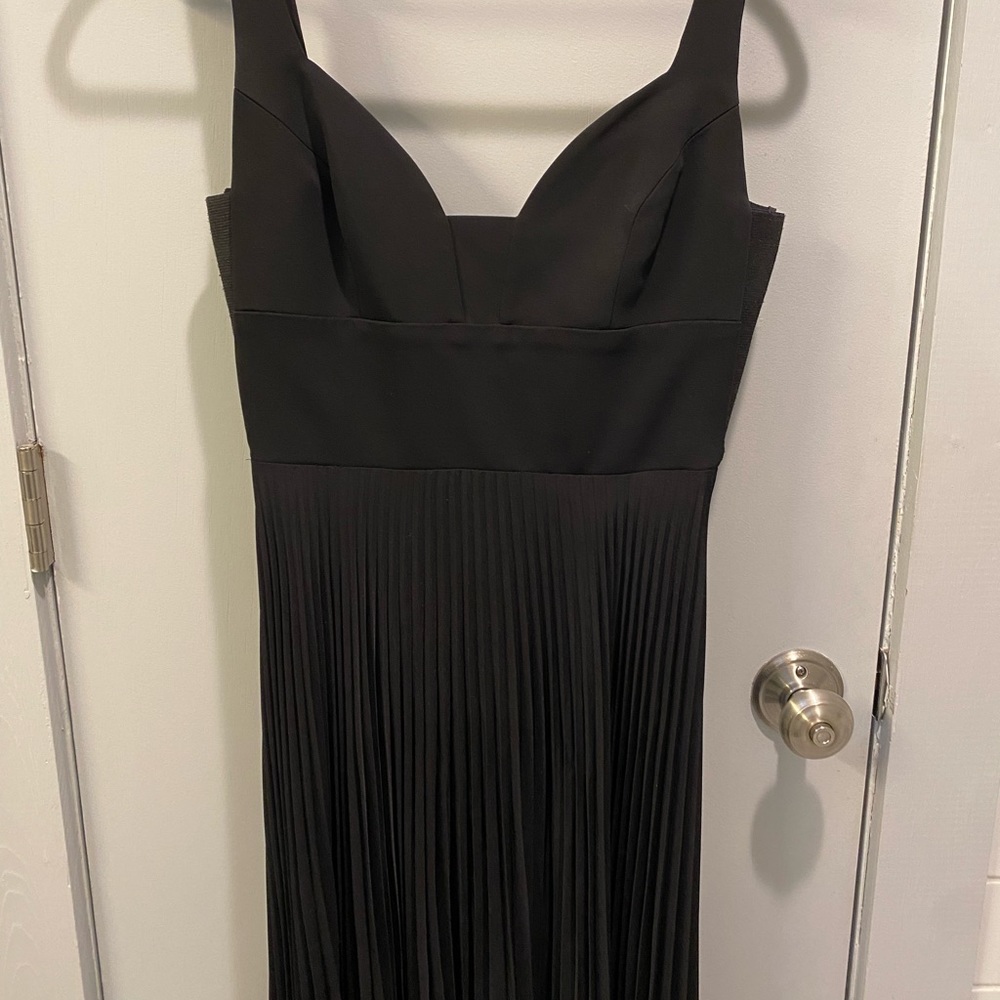 ALC Black Pleated Gown with Open Back